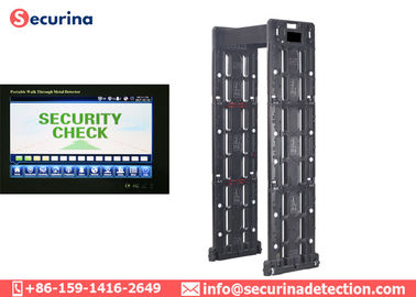 Walk Through Passenger Metal Detector Scanner 8 16 24 Zones Changeable 7'' LCD Screen